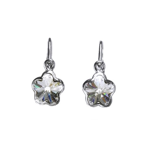     Dětské náušnice Swarovski Elements bílé zlato
