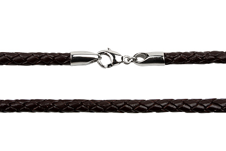 Kůže na krk hnědá, pletená 40cm, síla 5mm