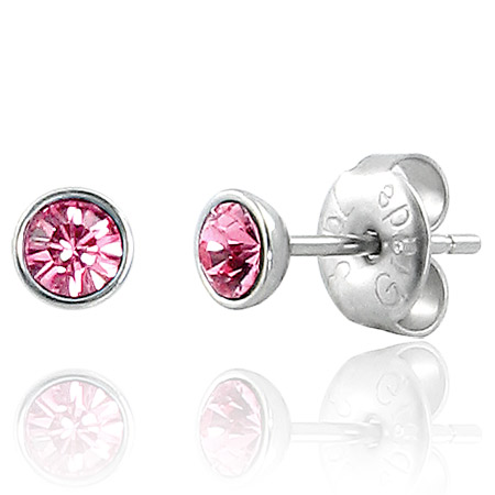 Náušnice  4,4mm Light Rose Swarovski