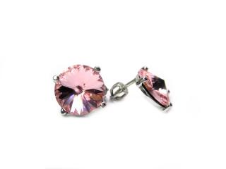 Náušnice 12mm Rivoli Light Rose na šroubek