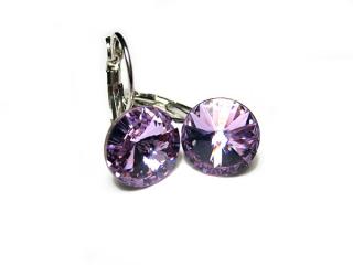   12mm náušnice Rivoli Violet Swarovski
