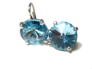    Náušnice Rivoli 12mm Aquamarine Swarovski