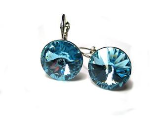     Náušnice Rivoli 12mm Aquamarine Swarovski