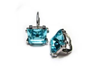         Náušnice 10mm kostky Aquamarine 