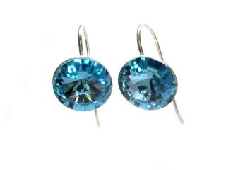    Náušnice Rivoli Aquamarine Swarovski 12mm