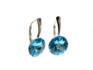   Náušnice Rivoli 14mm Aquamarine Swarovski