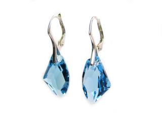  19mm Galactic Aquamarine Swarovski - náušnice stříbrné