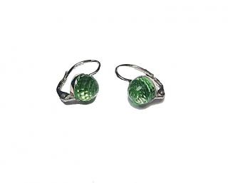 Náušnice  8mm discokoule Peridot na klapku