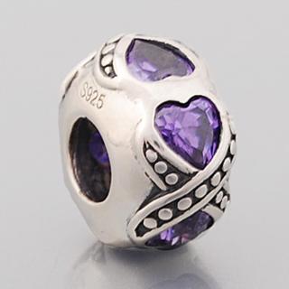  Pandora styl stříbrný korálek 7x12mm Tanzanit