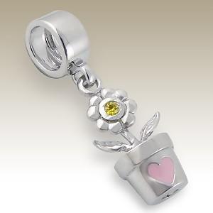Pandora styl korálek visací - kytka 15mm