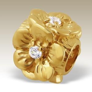  Korálek Gold 11mm se zirkony 