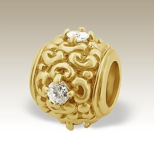 Pandora styl korálek Gold se zirkonem