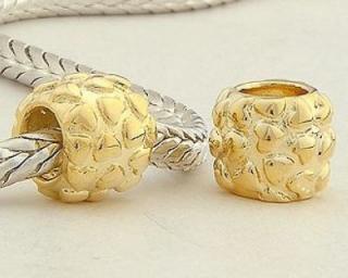 Pandora styl korálek Gold Plated 8x9mm