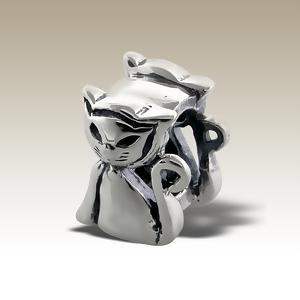  Pandora korálek  9x5mm - korálek kočička
