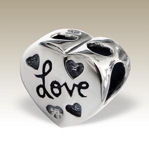   Pandora styl korálek love 10,3x11,3mm 