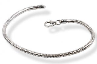 Náramek styl Pandora 17cm - stříbrný s karabinkou
