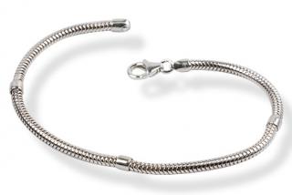 Náramek styl Pandora 21cm - stříbrný III na karabinku