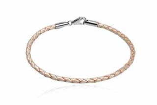 Náramek styl Pandora 22cm, bílá kůže