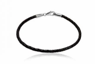 Náramek styl Pandora 22cm, černý pletený