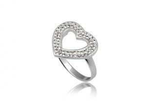  Prsten Swarovski srdce 16x18mm 