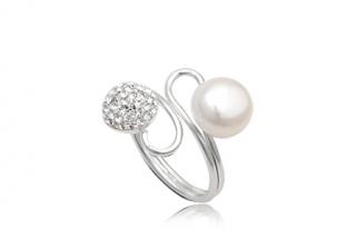 Prsten Clear s perlou Swarovski