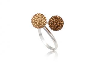 Prsten Brown Swarovski Elements