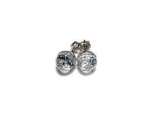 Náušnice  8mm discokoule Clear na šroubek