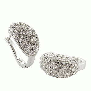 Náušnice se zirkony 12x20mm Clear - luxusní náušnice