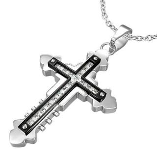 Přívěsek chirurgická ocel 60x41mm kříž