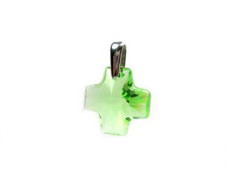 Přívěsek křížek 20mm Peridot