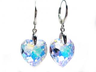    Náušnice srdce AB Swarovski 18mm