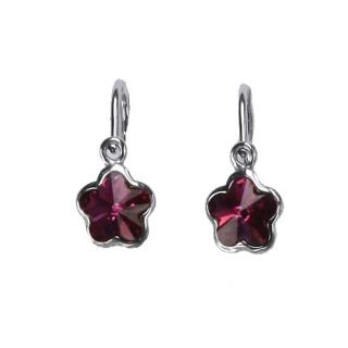 Dětské náušnice 6mm kytičky Fuchsia