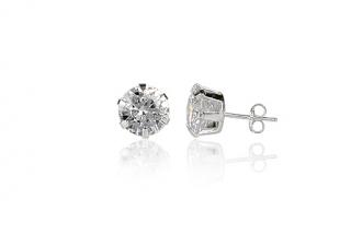 Náušnice  8mm - náušnice se zirkony Clear