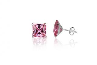 Náušnice  8mm - náušnice se zirkony Light Rose