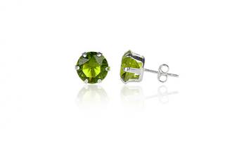 Náušnice  8mm - náušnice se zirkony Green