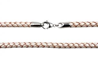 Kůže na krk 45cm, síla 4mm, bílá pletená