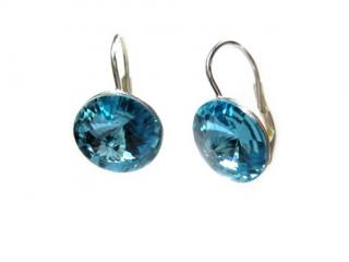   Náušnice Rivoli 12mm Aquamarine Swarovski