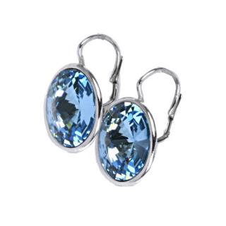      Náušnice 16mm Rivoli Aquamarine Swarovski