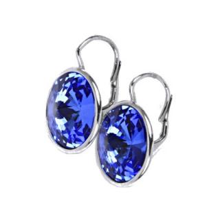   16mm náušnice Rivoli Sapphire Swarovski