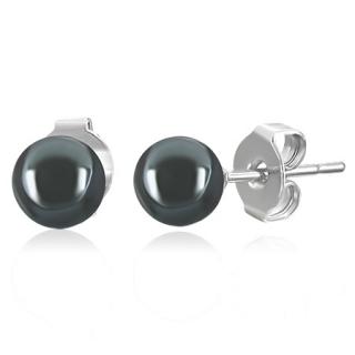   8mm kuličky Hematit - náušnice na puzetu