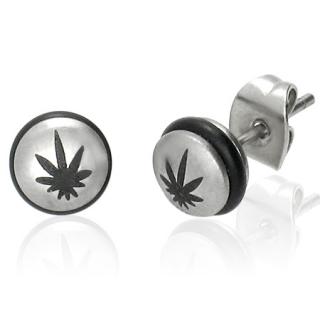 Náušnice  6mm Jet a Silver