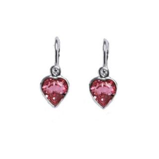 Dětské náušnice srdíčka Light Rose 6mm