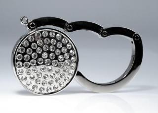 Háčky na kabelku - háček s krystaly Clear