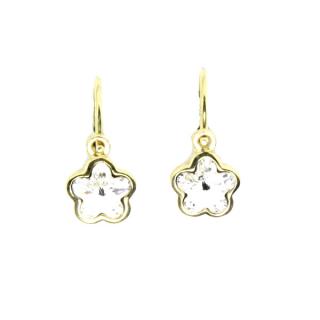     Dětské náušnice Swarovski Elements - žluté zlato