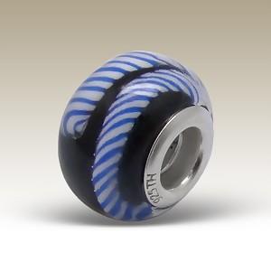  Korálek Murano 9x13mm - námořnický styl