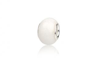 Pandora styl korálek 12x8m White Jadeit 