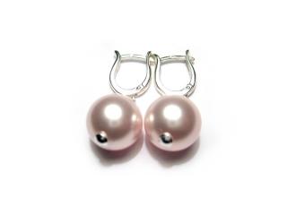 Náušnice s perlou 12mm Light Rose Swarovski