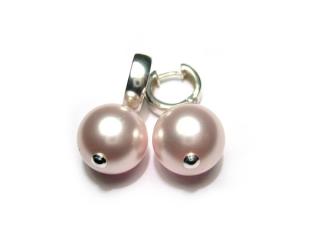 Náušnice s perlou 14mm Light Rose Swarovski