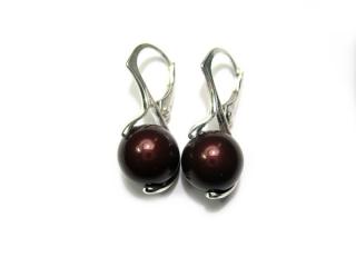 Náušnice s perlou Maroon 10mm 