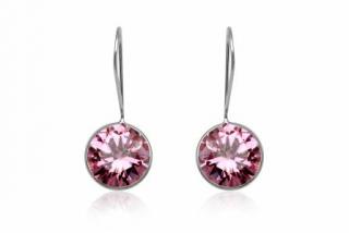 Náušnice se zirkony 13mm Pink